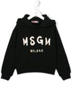 Msgm Kids Logo Hoodie, Girl's, Size: 12 Yrs, Black