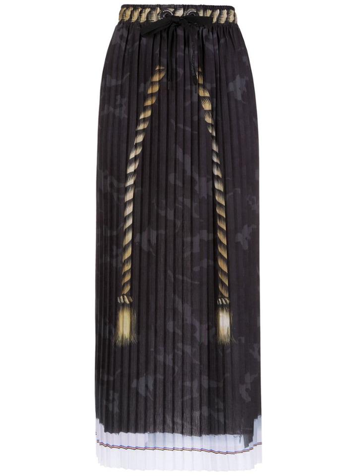 À La Garçonne Printed Pleated Skirt - Black