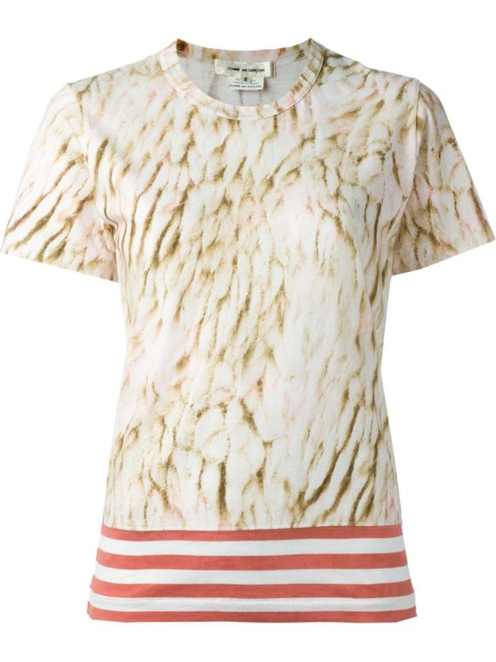 Comme Des Garçons Abstract Print T-shirt, Women's, Size: L, White, Cotton