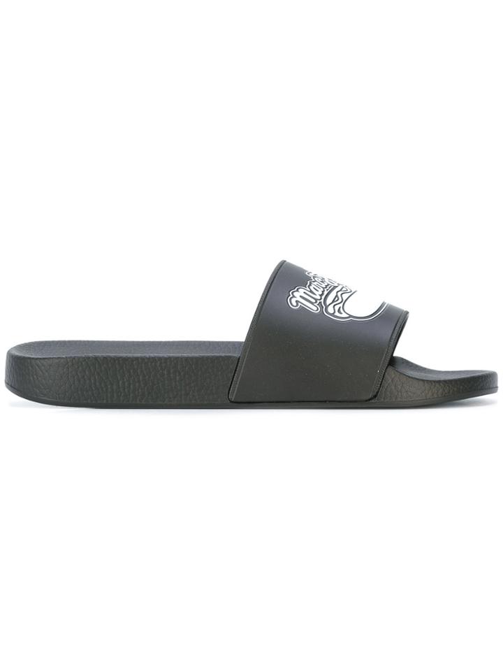 Marc Jacobs Logo Pool Slides - Black
