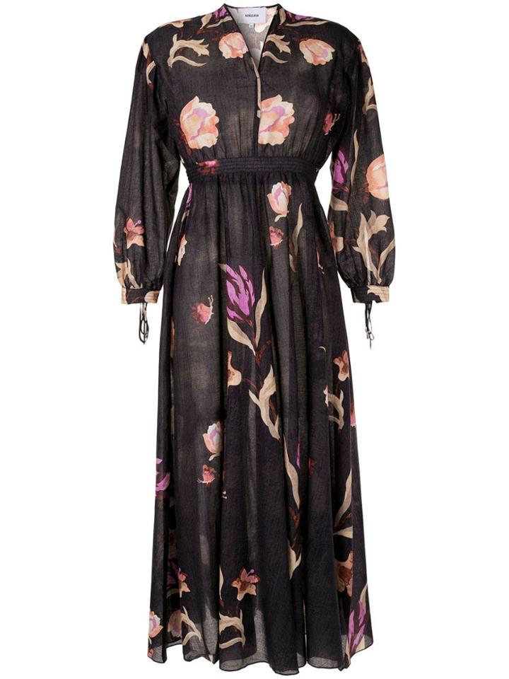 Nanushka Floral Print Midi Dress - Black