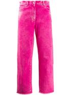 Cédric Charlier Fringed Cropped Jeans - Pink