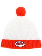 Ami Alexandre Mattiussi Pompom Beanie With Patch - White