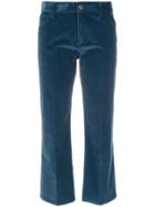Prada Velvet Cropped Trousers - Blue