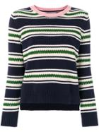 Chinti & Parker Striped Lace Stitch Sweater - Multicolour