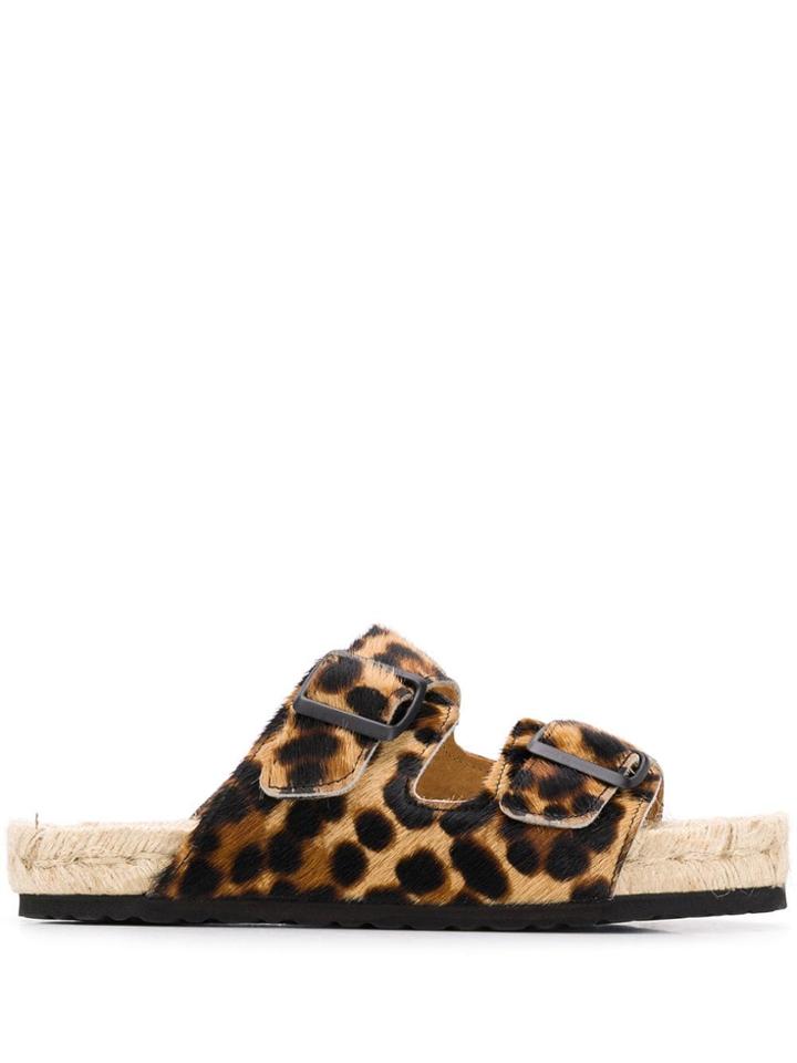 Manebi Leopard-print Sandals - Neutrals