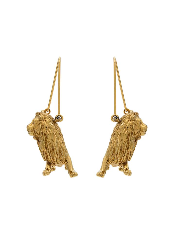 Givenchy Gold Metallic Leo Zodiac Earrings