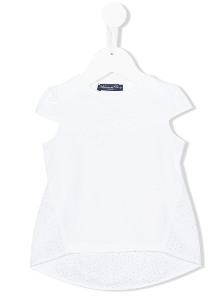 Miss Blumarine - Embroidered T-shirt - Kids - Cotton/spandex/elastane - 18 Mth, White