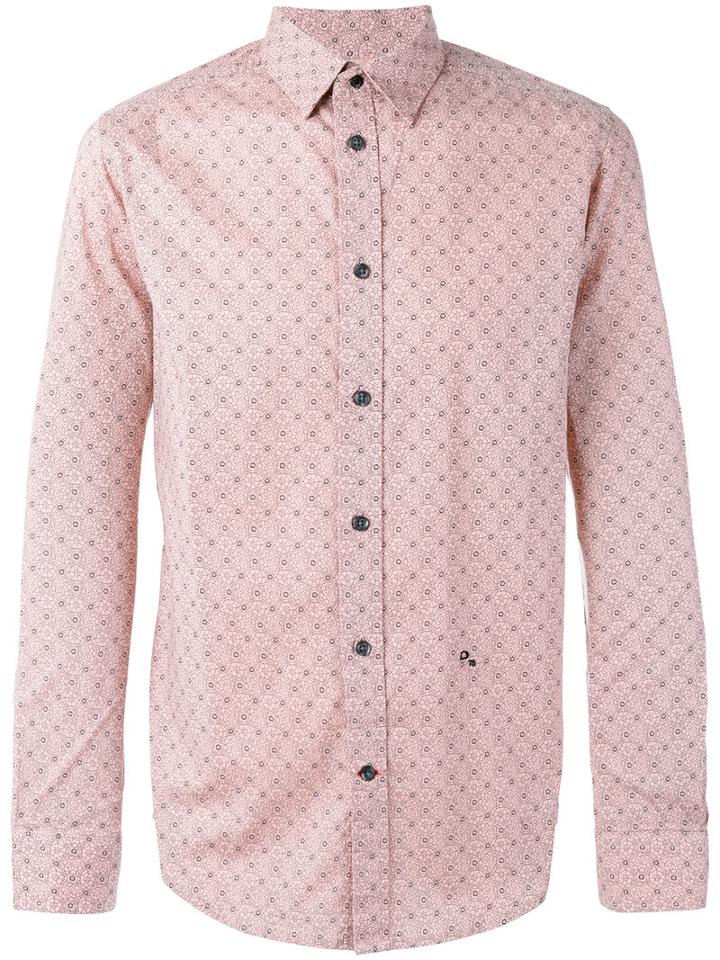 Diesel Floral Print Shirt, Men's, Size: Medium, Pink/purple, Cotton/spandex/elastane