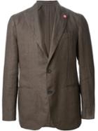 Lardini Two Button Blazer, Men's, Size: 54, Brown, Linen/flax/polyester