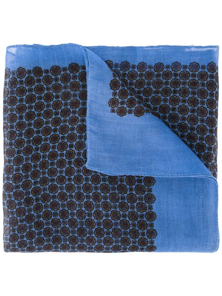 Pal Zileri Floral Print Scarf, Men's, Blue, Silk/cashmere/wool