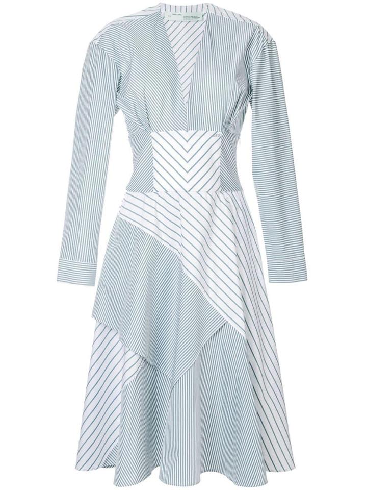 Off-white Striped Corset Mid Dress