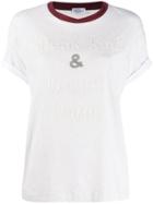 Brunello Cucinelli Slogan Embroidered T-shirt - White