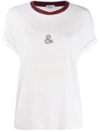 Brunello Cucinelli Slogan Embroidered T-shirt - White