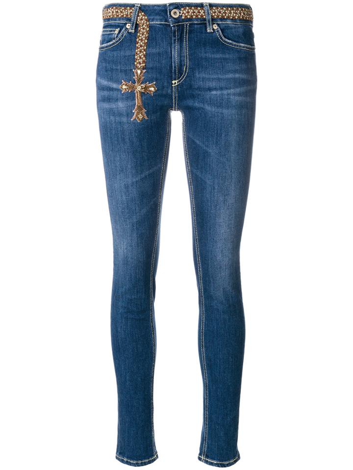 Dondup Embroidered Cross Skinny Jeans - Blue
