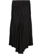 Rick Owens Double Godet Skirt, Women's, Size: 6, Black, Viscose/spandex/elastane