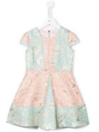 Quis Quis Two-tone Cloqué Dress, Girl's, Size: 12 Yrs, Pink/purple