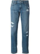 Theory Distressed Boyfriend Jeans, Women's, Size: 25, Blue, Cotton/polyester