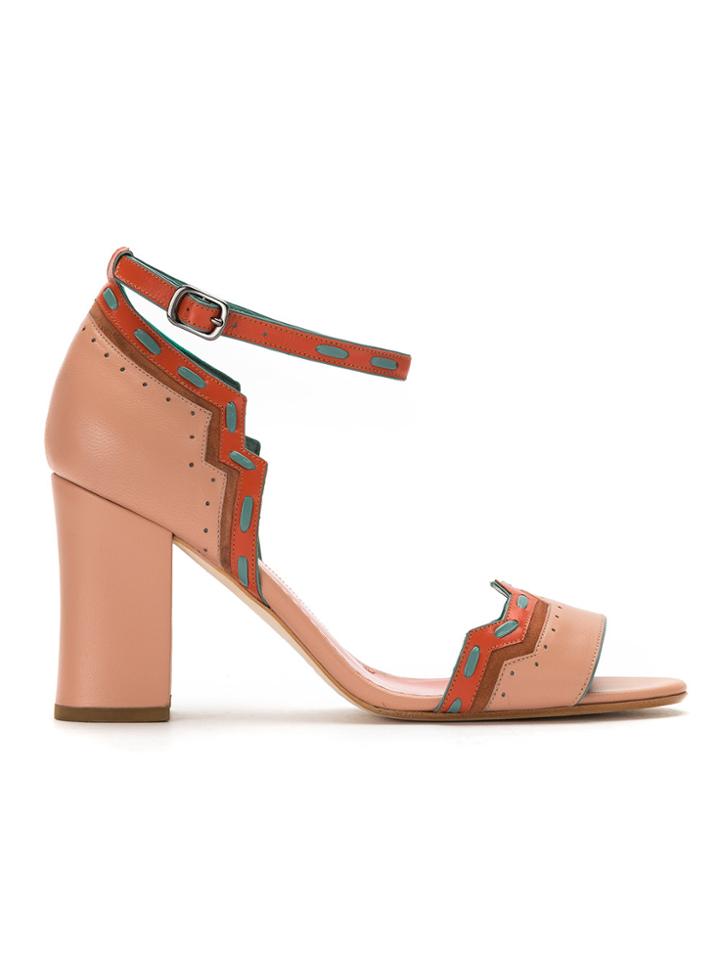 Sarah Chofakian Panelled Sandals - Yellow & Orange