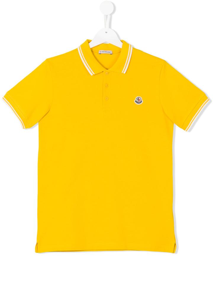 Moncler Kids - Classic Polo Shirt - Kids - Cotton - 14 Yrs, Boy's, Yellow/orange