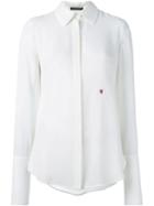 Alexander Mcqueen Embroidered Logo Shirt, Women's, Size: 38, White, Silk/polyester