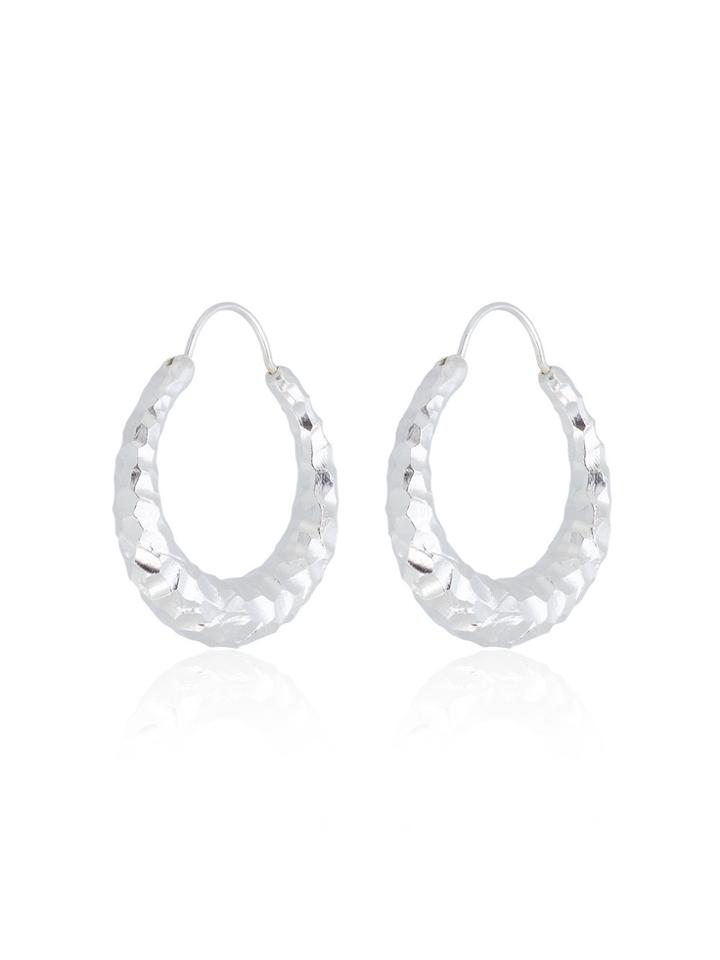 All Blues Silver Fat Snake Earrings - Metallic