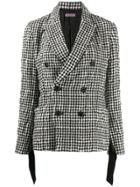 Sueundercover Checked Double Breasted Blazer - Black