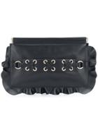 Red Valentino Ruffle Trim Clutch - Black