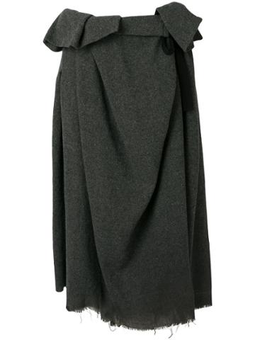Tao Comme Des Garçons Vintage Paper Bag Waist Raw Hem Skirt - Grey