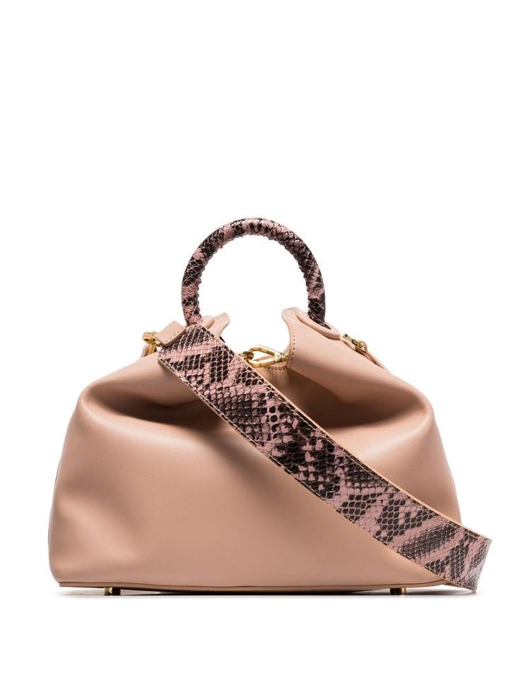 Elleme Raisin Snake-effect Shoulder Bag - Neutrals