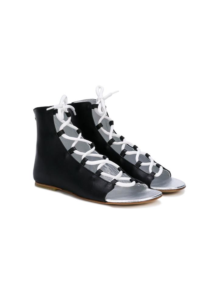 Dsquared2 Kids Lace-up Open Toe Sandals - Black