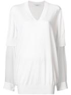 Givenchy Sheer Sleeve Sweater - White