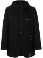 Yohji Yamamoto Buttoned Coat, Men's, Size: 2, Black, Nylon/cupro/wool