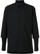 Yohji Yamamoto Layered Sleeve Shirt, Men's, Size: 3, Black, Cotton