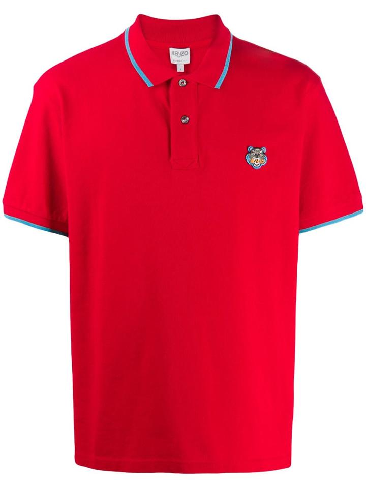 Kenzo Tiger Embroidery Polo Shirt - Red