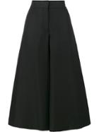 Valentino Cropped Wide-leg Trousers - Black