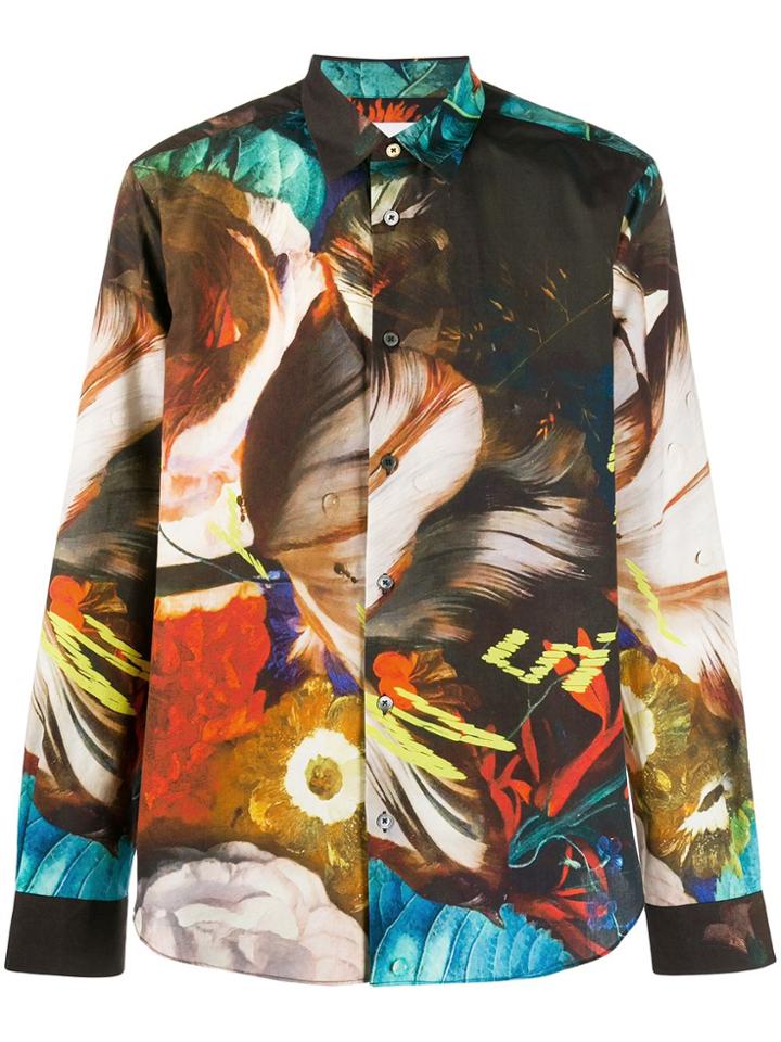Paul Smith Regular-fit Abstract Print Shirt - Brown