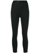 Elisabetta Franchi Branded Side Stripe Leggings - Black