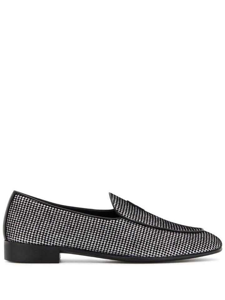Giuseppe Zanotti G-flash Velvet Loafers - Silver