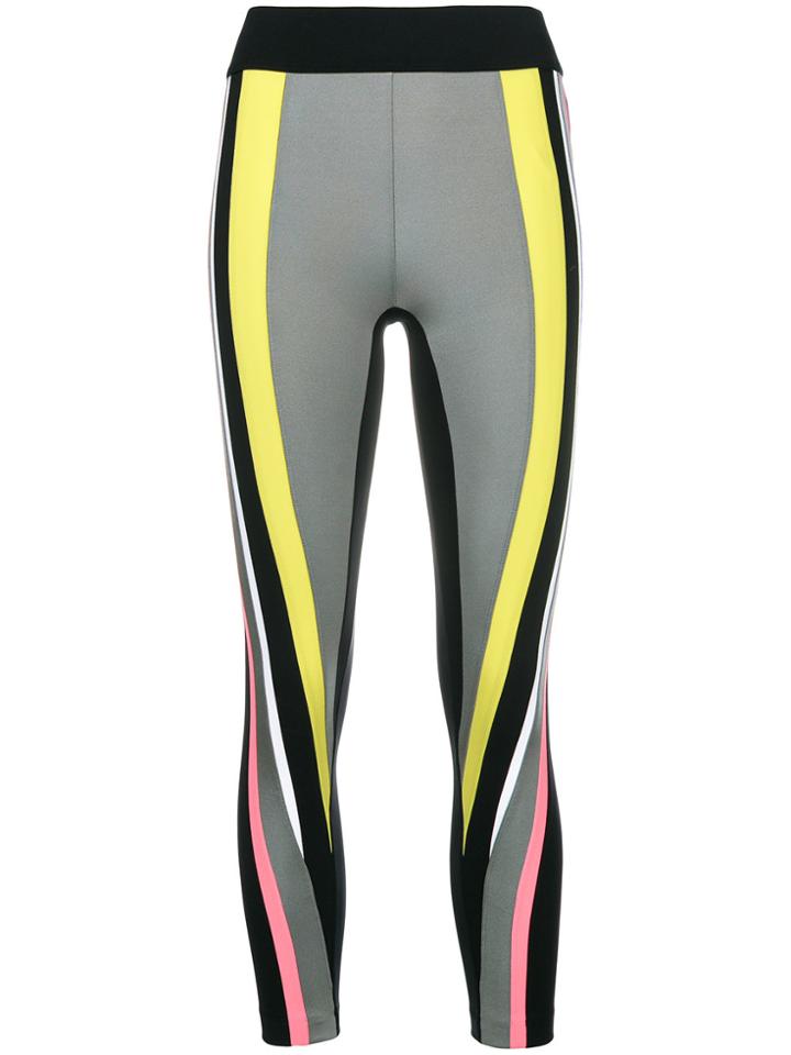 No Ka' Oi Cropped Colour Block Leggings - Black