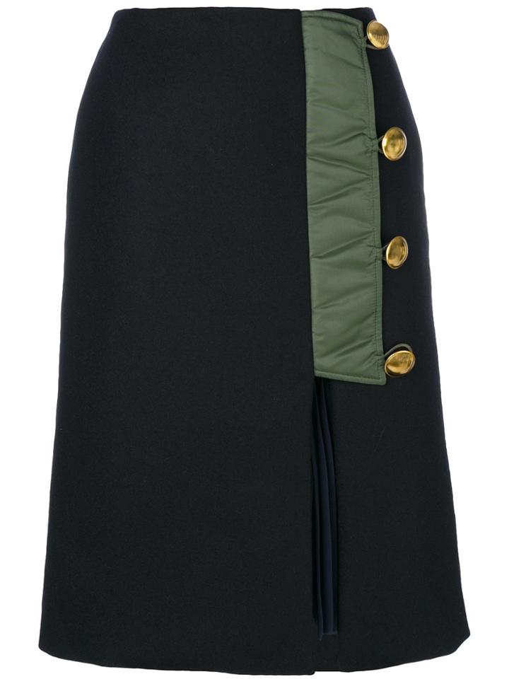 Sacai Asymmetric Buttoned Skirt - Blue