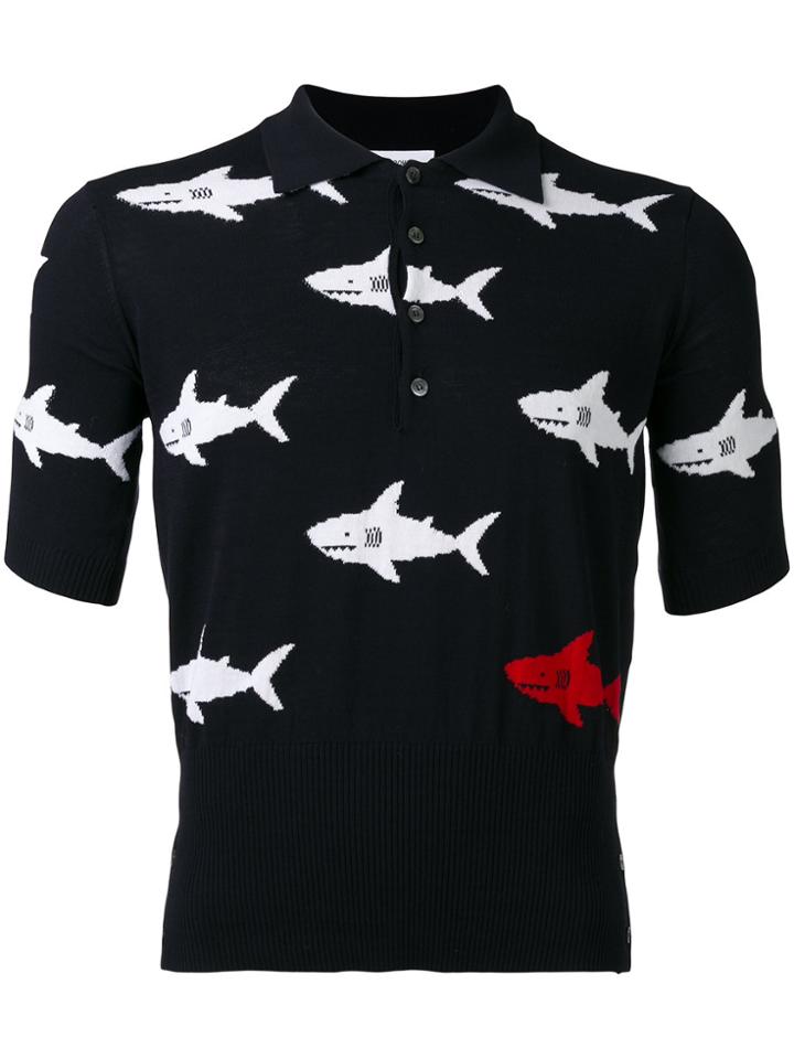 Thom Browne Shark Slim-fit Polo Shirt - Blue