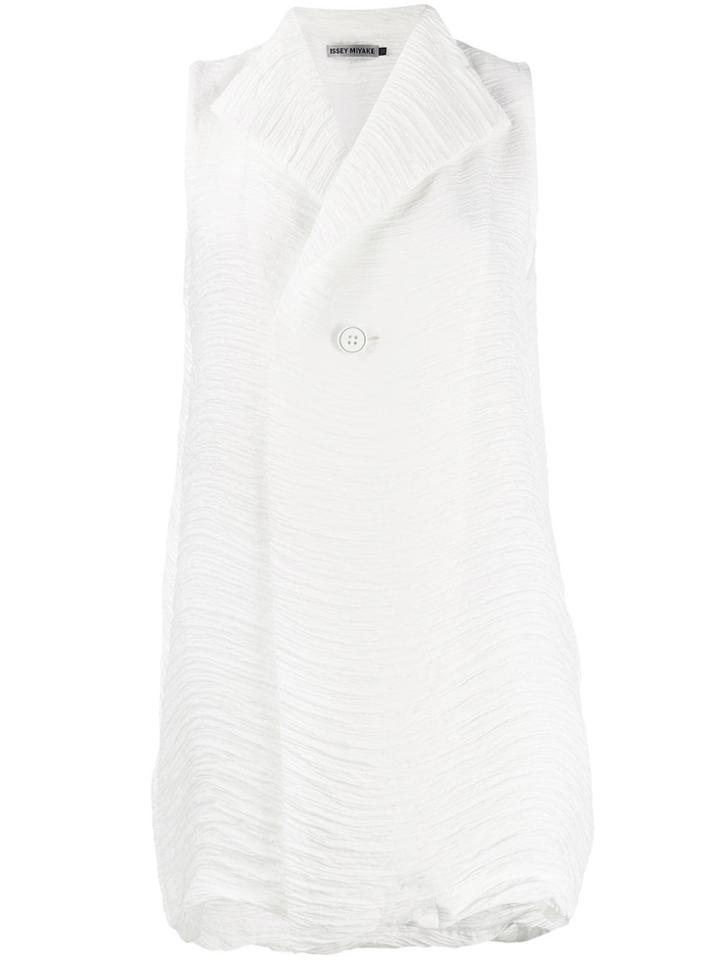 Issey Miyake Plissé Top - White