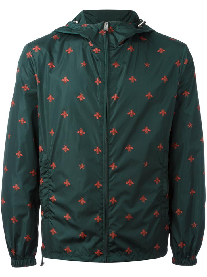 Gucci Bee And Star Print Windbreaker - Green