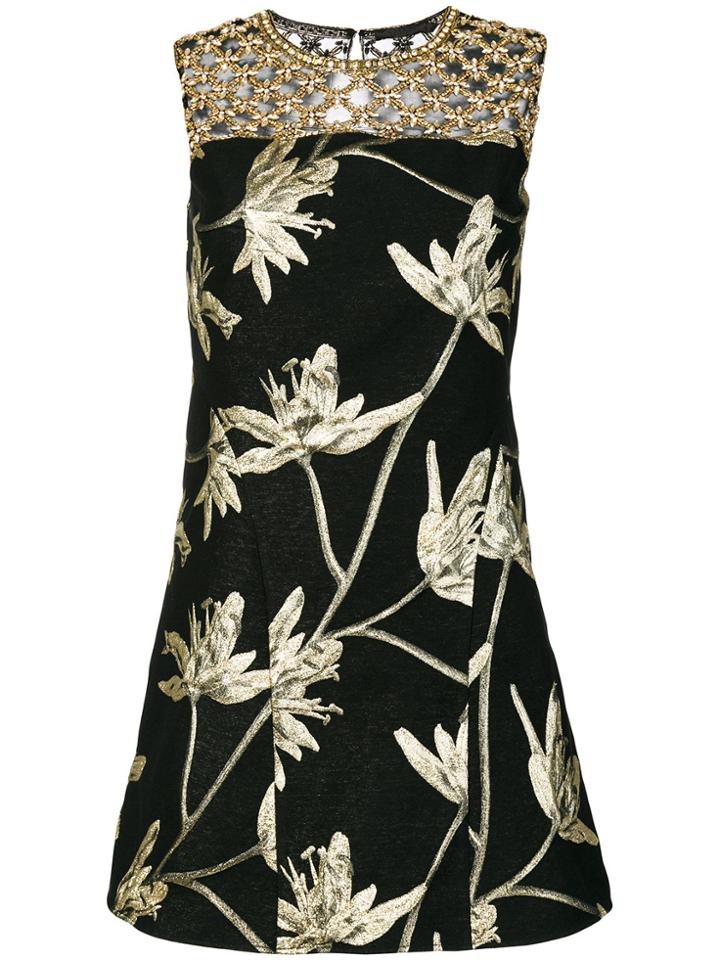Amen Floral Print Dress - Black