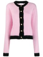 Chiara Ferragni Black Trim Knitted Cardigan - Pink