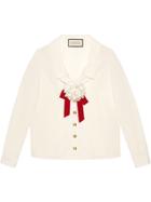 Gucci Floral Brooch Detail Blouse - White