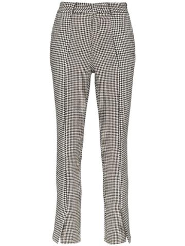 Blindness Houndstooth Print Trousers - Black