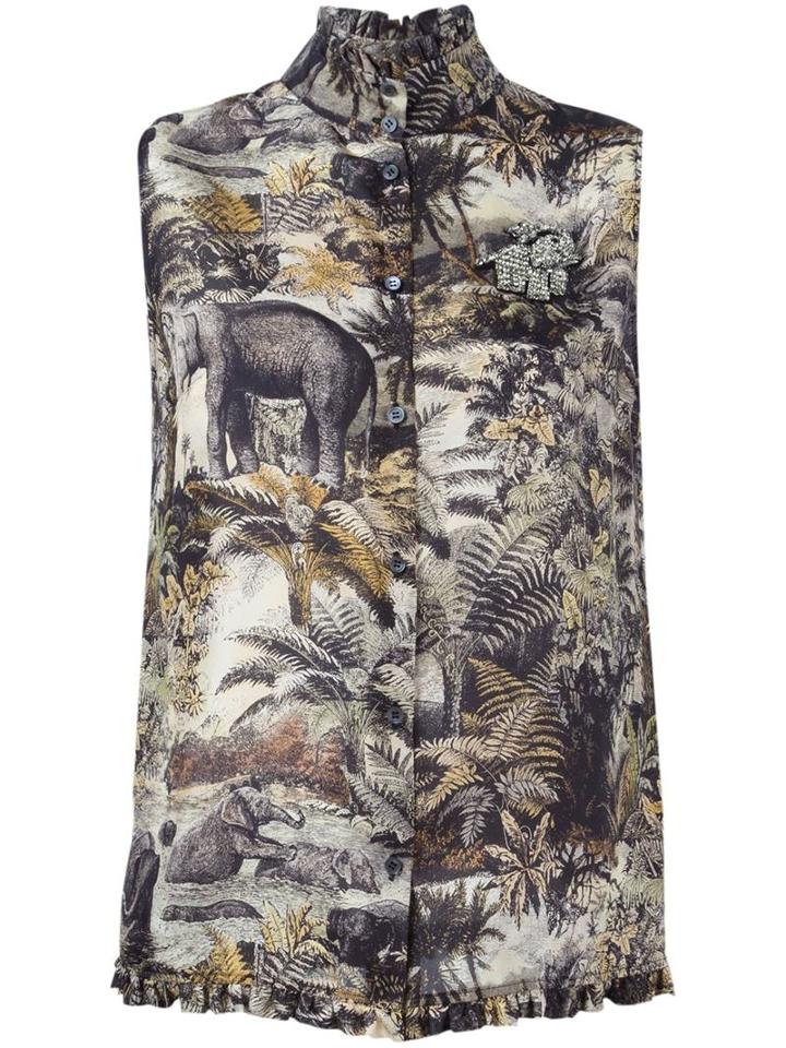 N.21 Sleeveless Jungle Print Shirt