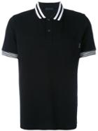 Prada Striped Collar Polo Shirt, Men's, Size: Xxxl, Black, Cotton